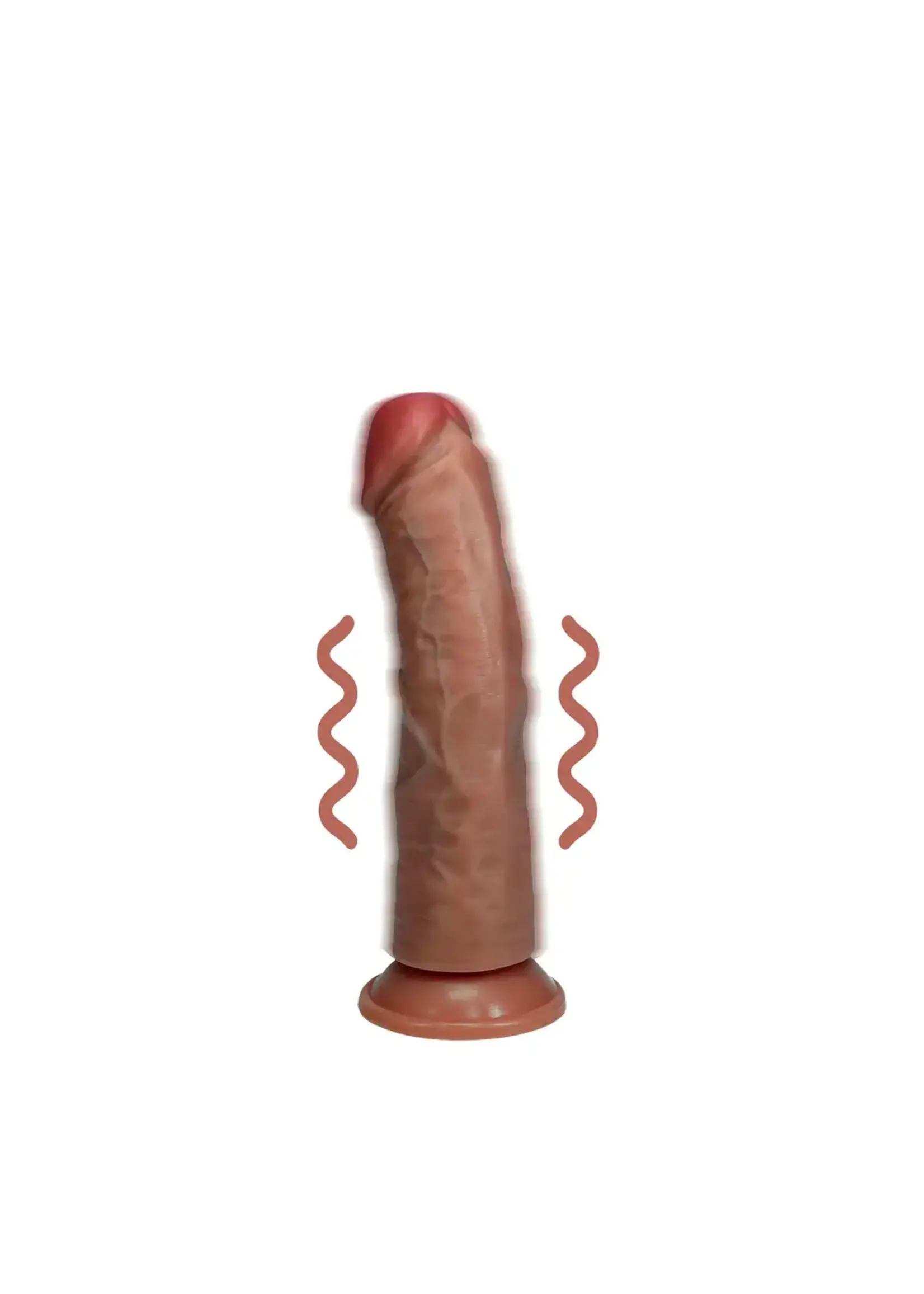 Realrock by Shots Vibrating regular curved cock - 6" / 15,5 cm - Tan