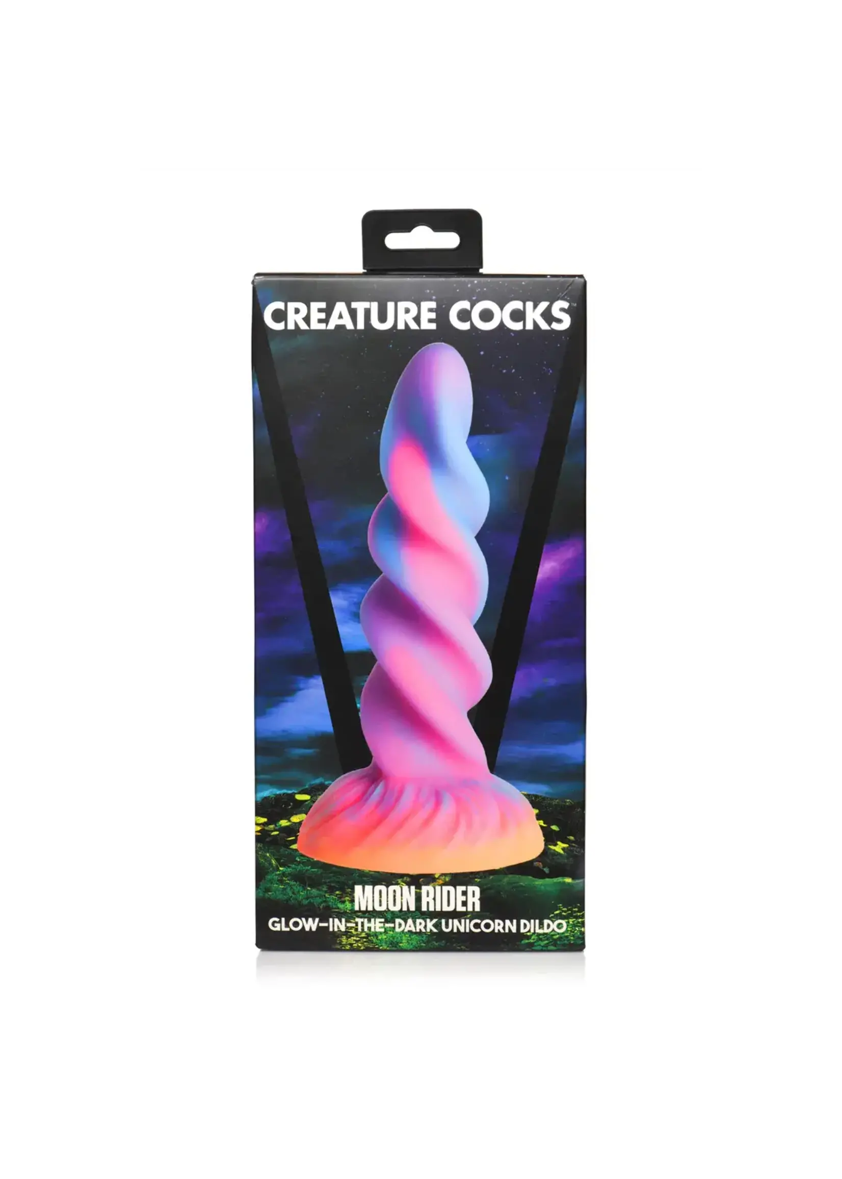 XR Brands Moon rider unicorn dildo - glow in the dark