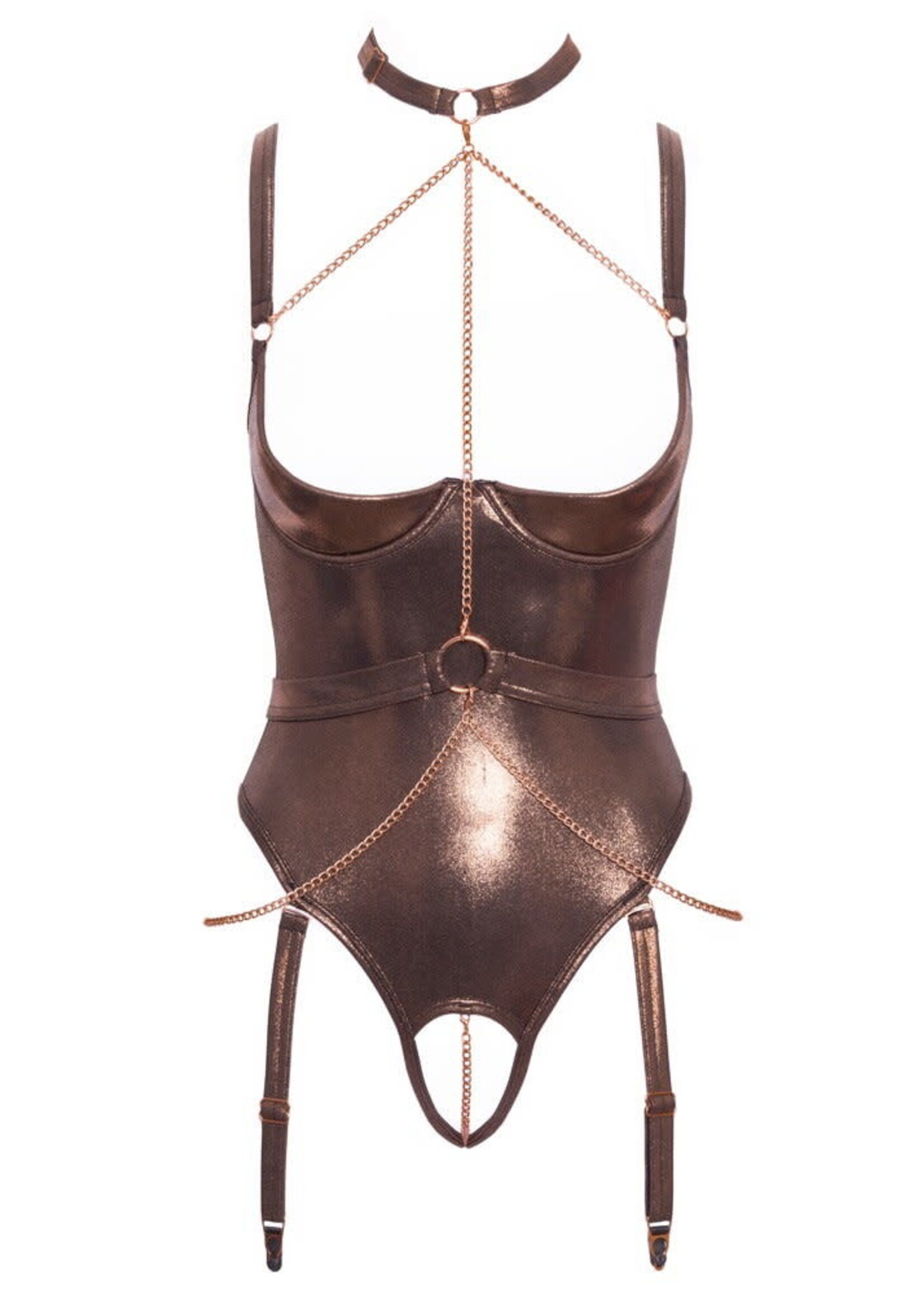 Albierta Fina by Cottelli Luxe kruisloze jarretel body