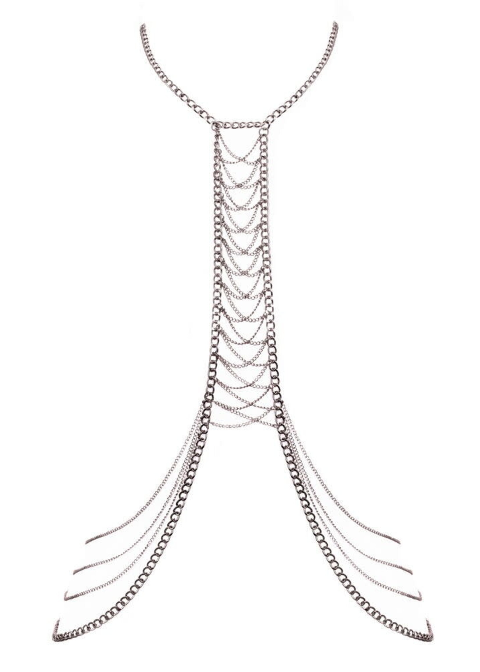 Silver-coloured body chain