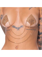Nipple stickers square - gold