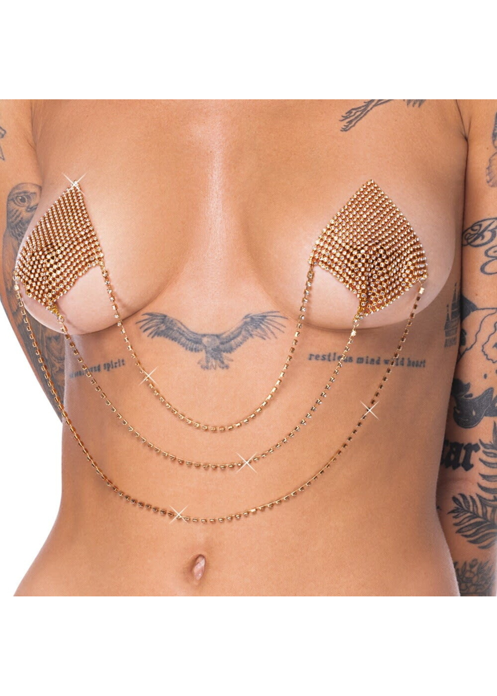Nipple stickers square - gold