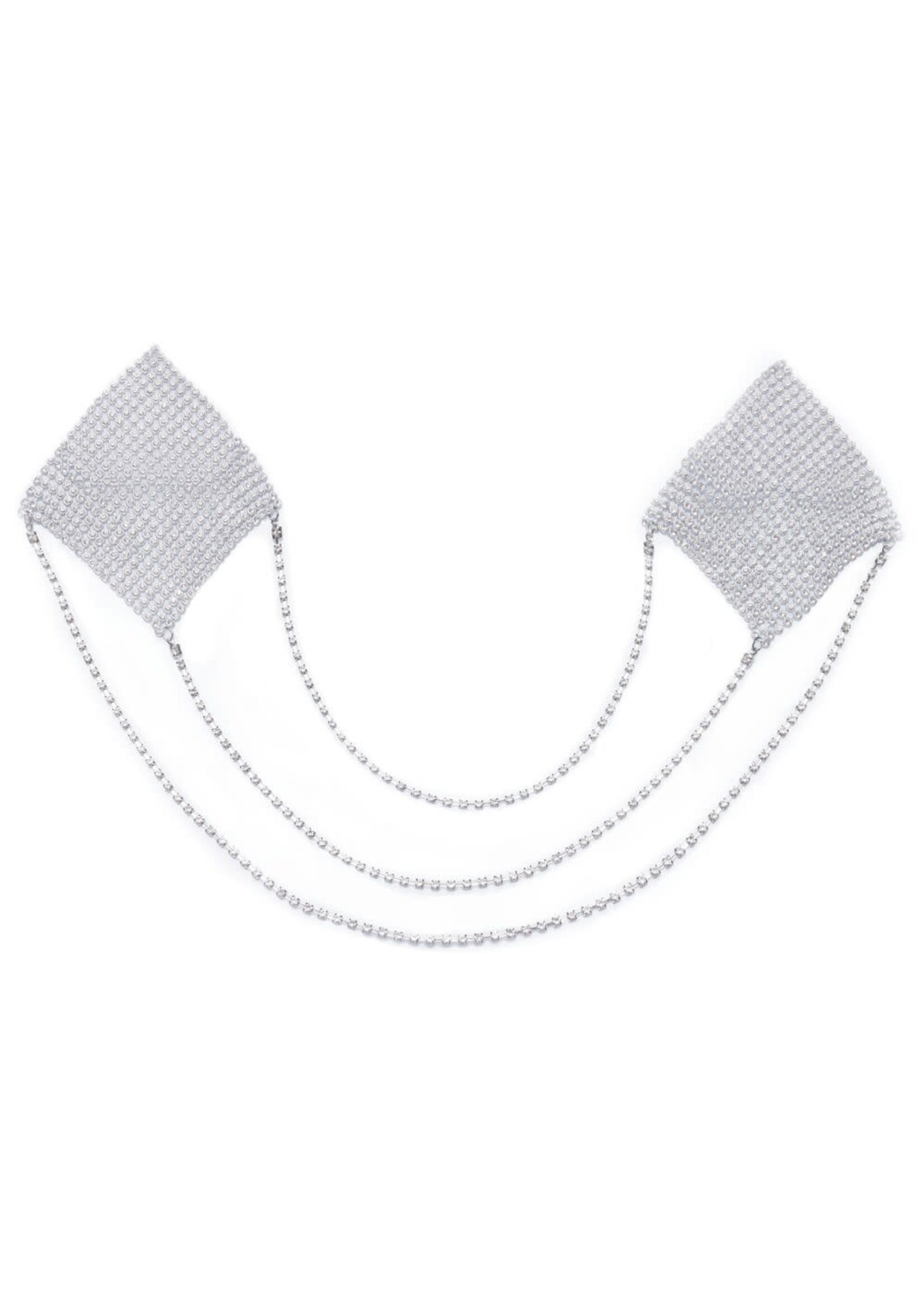 Nipple stickers square - Silver