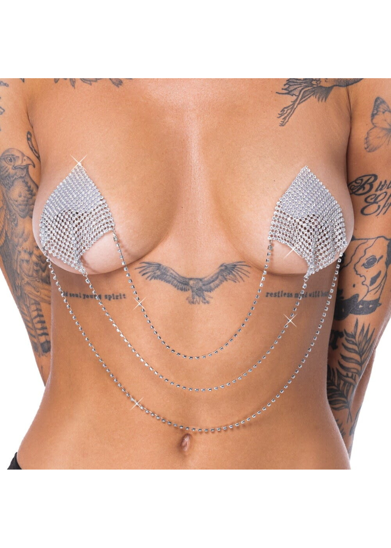 Nipple stickers square - Silver