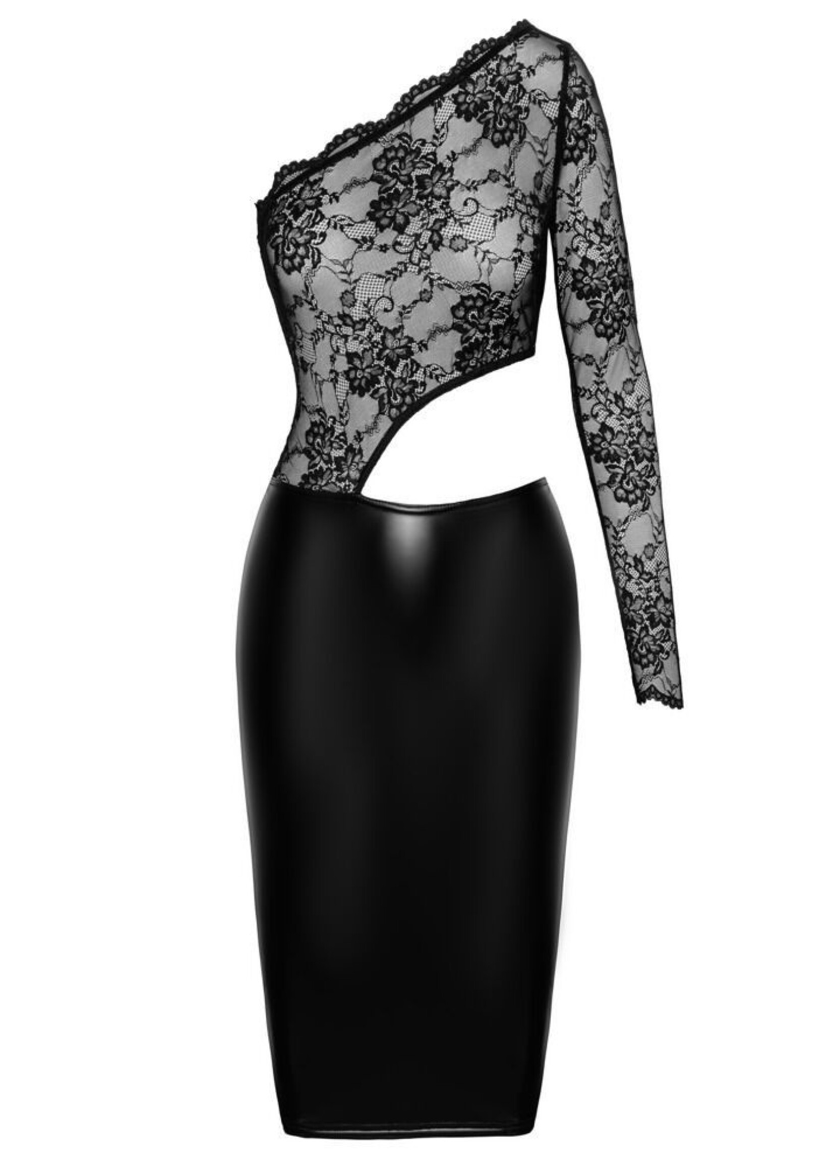 Noir Handmade Asymmetrische kanten jurk