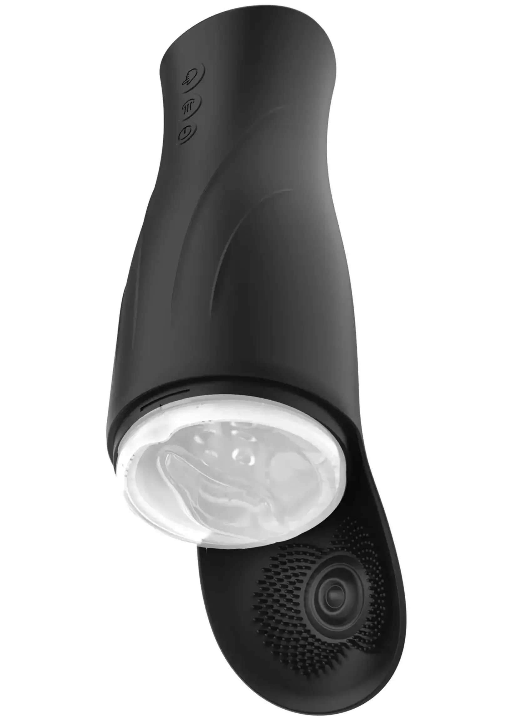 Deep squeeze nutbuster triple masturbator - black