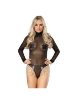 Rimba Jarretelgordel met kettingen - OneSize - zwart/zilver