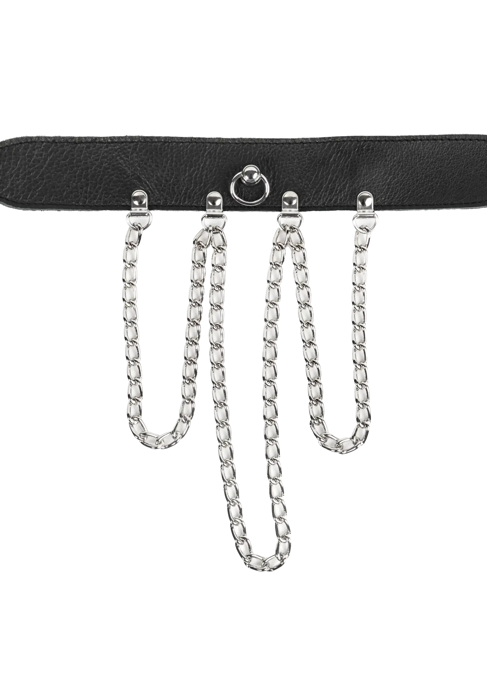 Rimba Halsband met kettingen - Zwart/Zilver