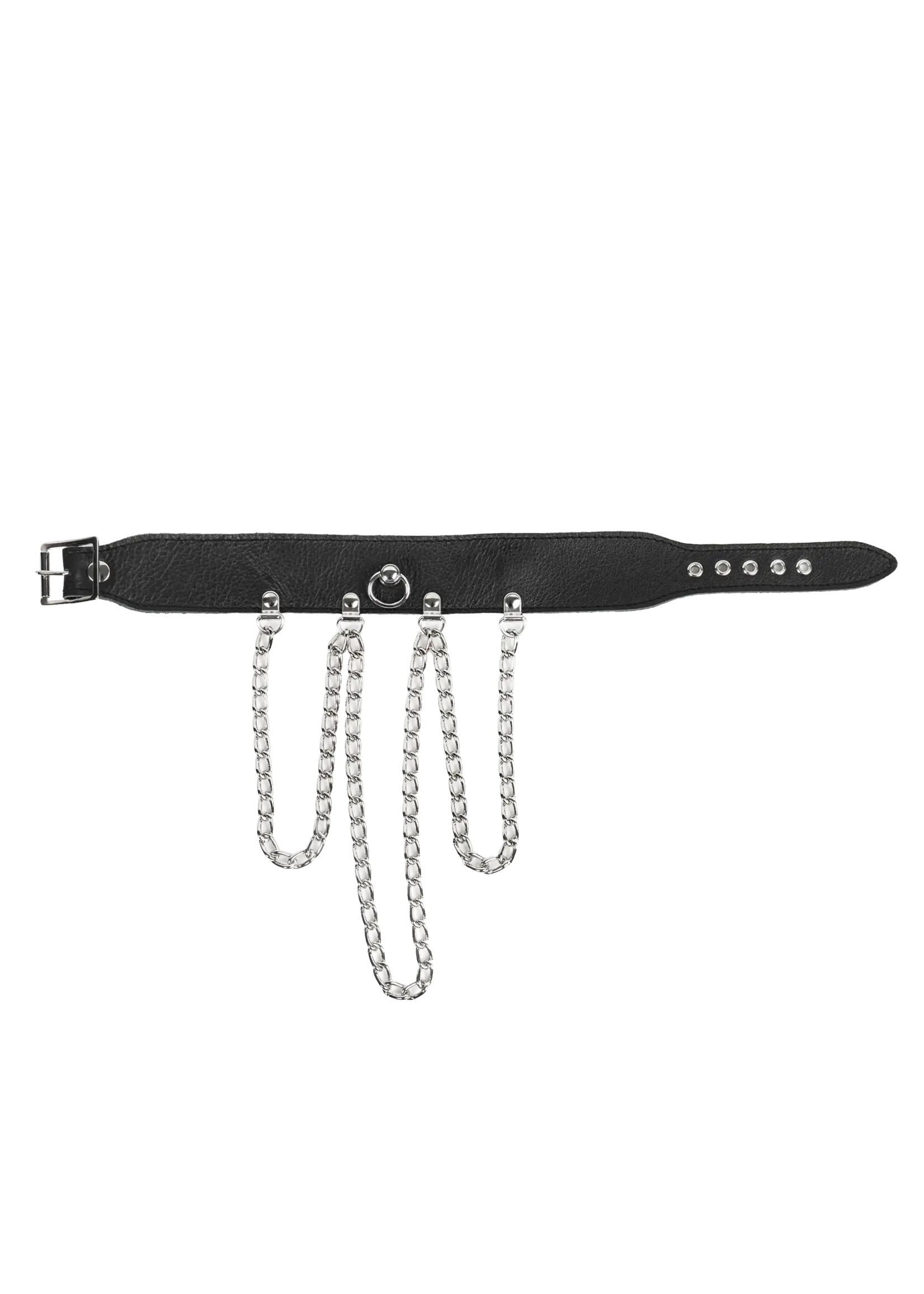 Rimba Halsband met kettingen - Zwart/Zilver