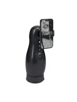 Pumped by Shots Virtuo - suction and vibration masturbator pump with phone attachment - Gun metal