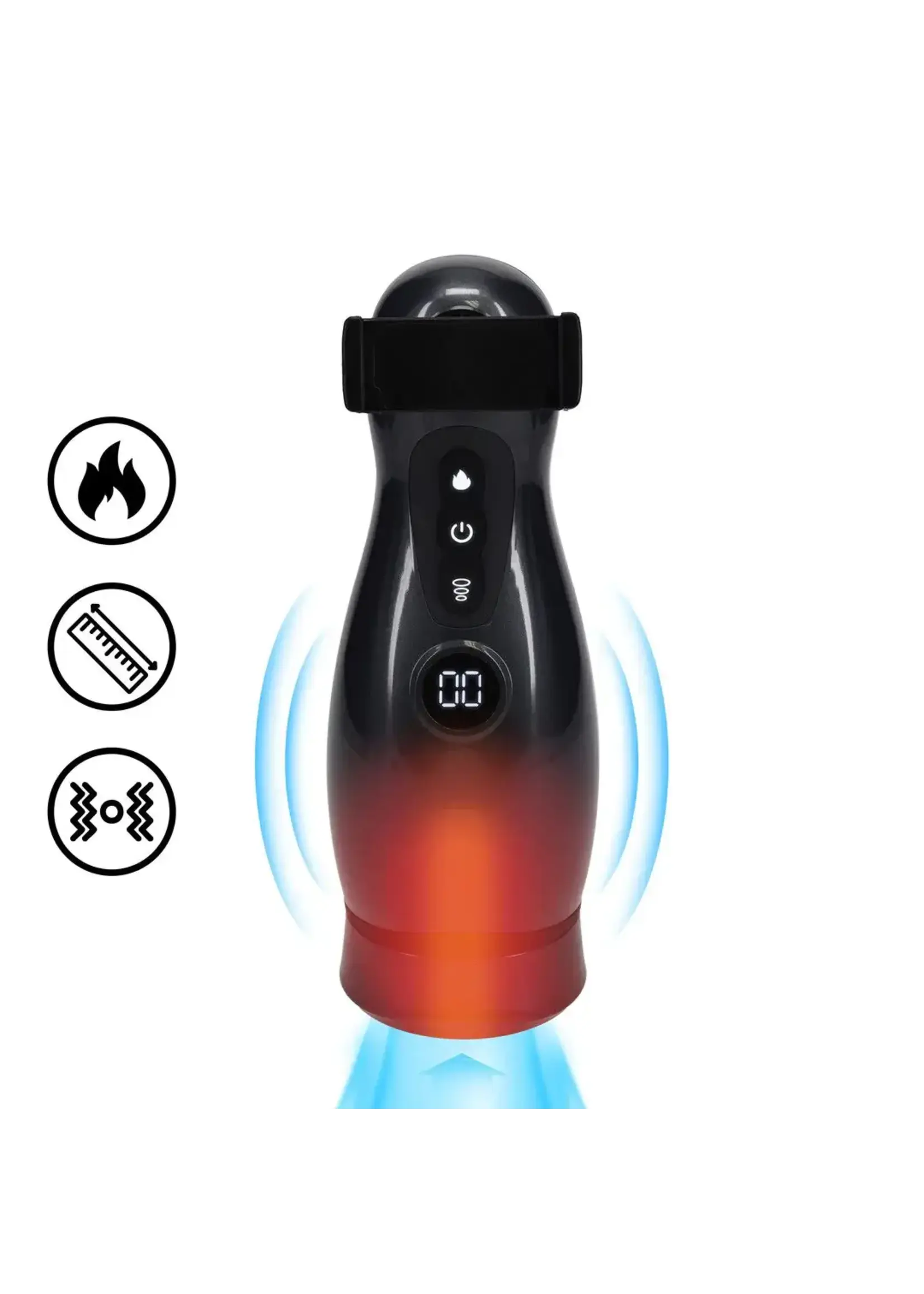 Pumped by Shots Virtuo - suction and vibration masturbator pump with phone attachment - Gun metal