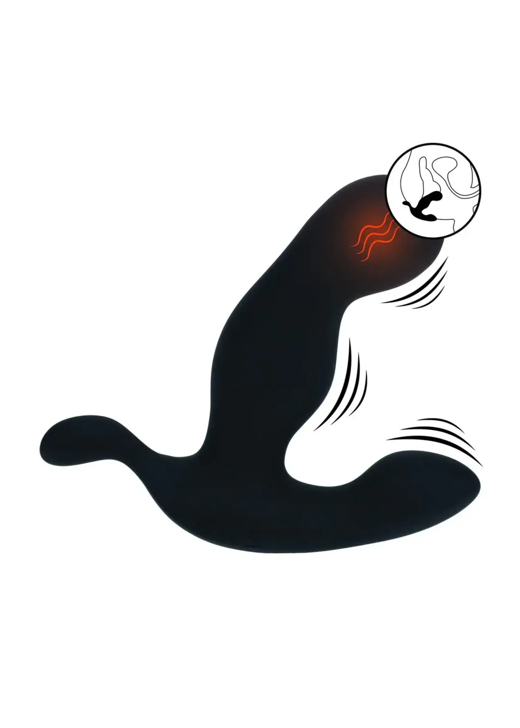 Levelz Heating and vibrating silicone prostate stimulator - Black