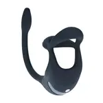 Levelz Remote control vibrating silicone trio cockring with prostate stimulator - Black