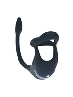 Levelz Remote control vibrating silicone trio cockring with prostate stimulator - Black