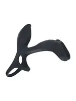 Levelz Vibrating silicone cock and ball ring with shaft loop - Black