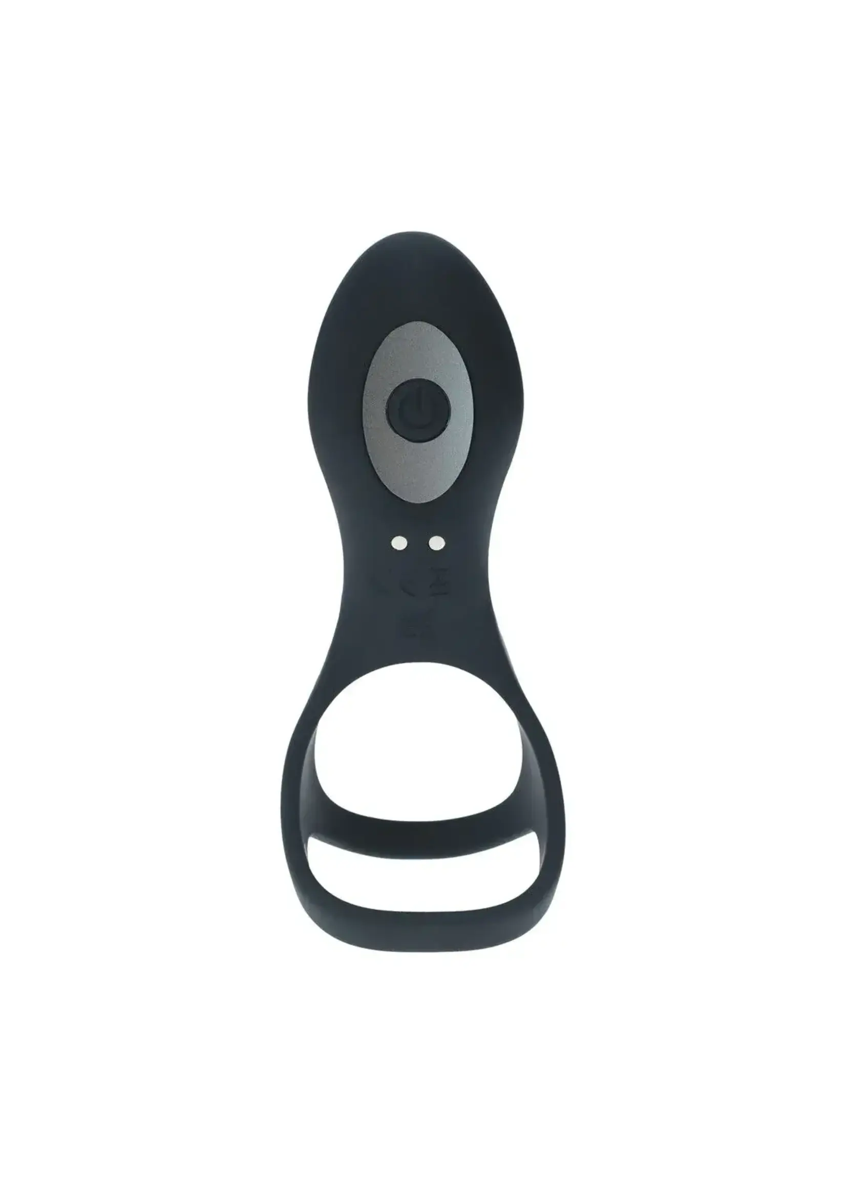 Levelz Vibrating silicone cock and ball ring with shaft loop - Black