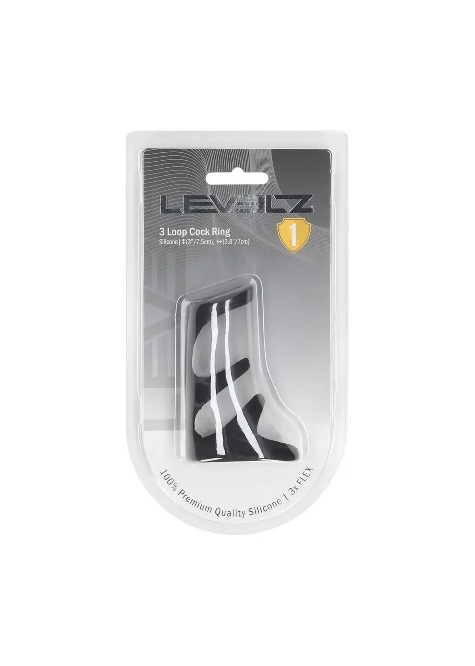 Levelz 3 Loop silicone cockring - Black