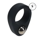 Levelz Liquid silicone single weighted ball cockring - Black