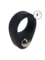 Levelz Liquid silicone single weighted ball cockring - Black