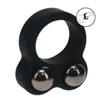Levelz Liquid silicone double weighted ball cockring - Black