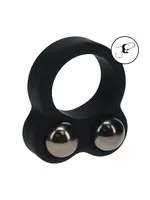 Levelz Liquid silicone double weighted ball cockring - Black