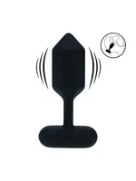 Levelz Hexagonal vibrating silicone anal plug - S - Black