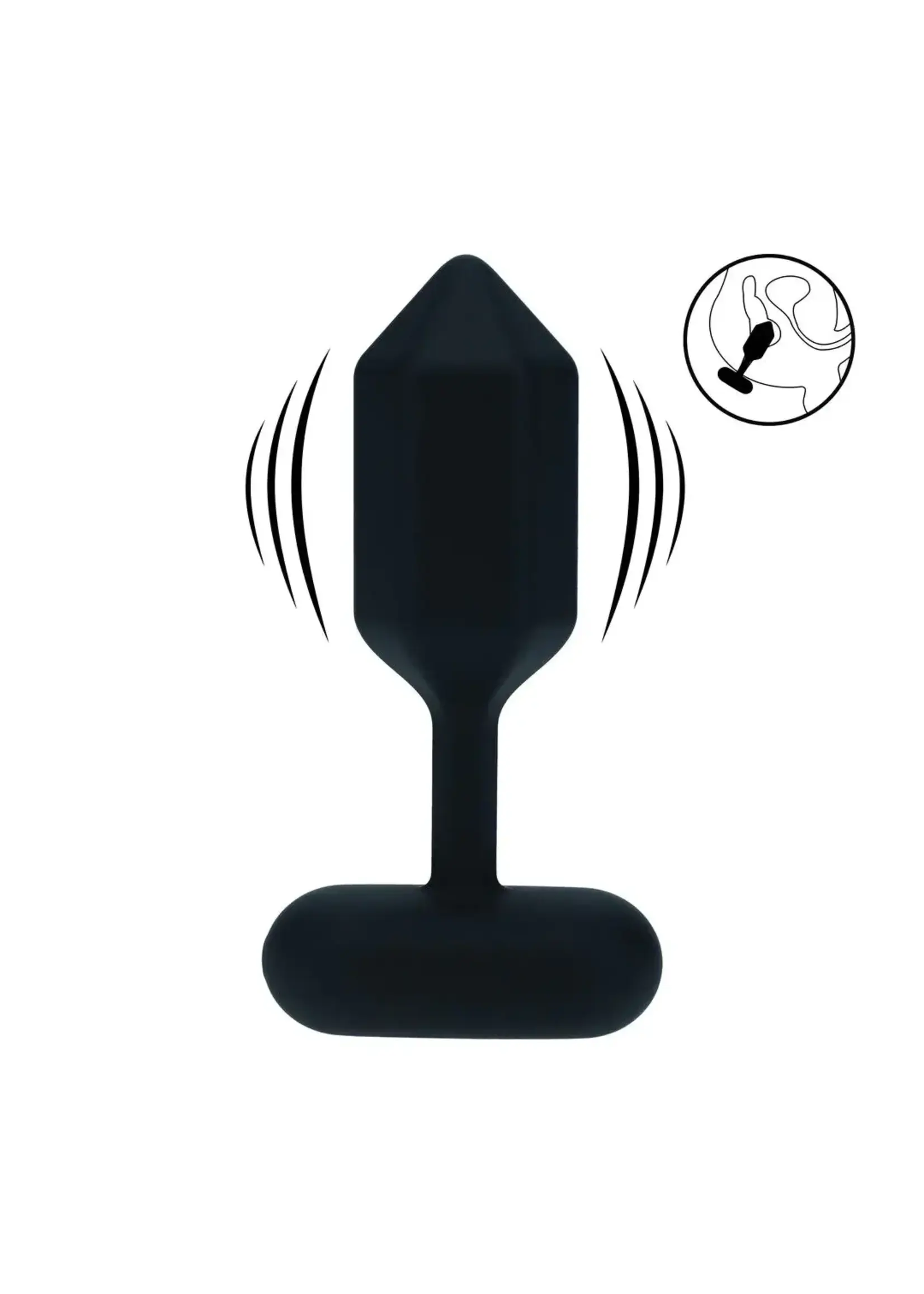 Levelz Hexagonal vibrating silicone anal plug - S - Black