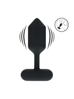 Levelz Hexagonal vibrating silicone anal plug - M - Black