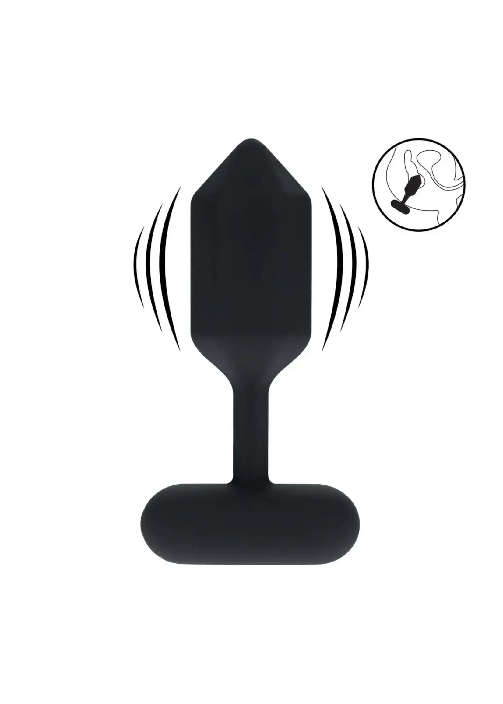 Levelz Hexagonal vibrating silicone anal plug - M - Black