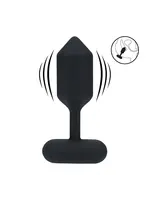 Levelz Hexagonal vibrating silicone anal plug - L - Black