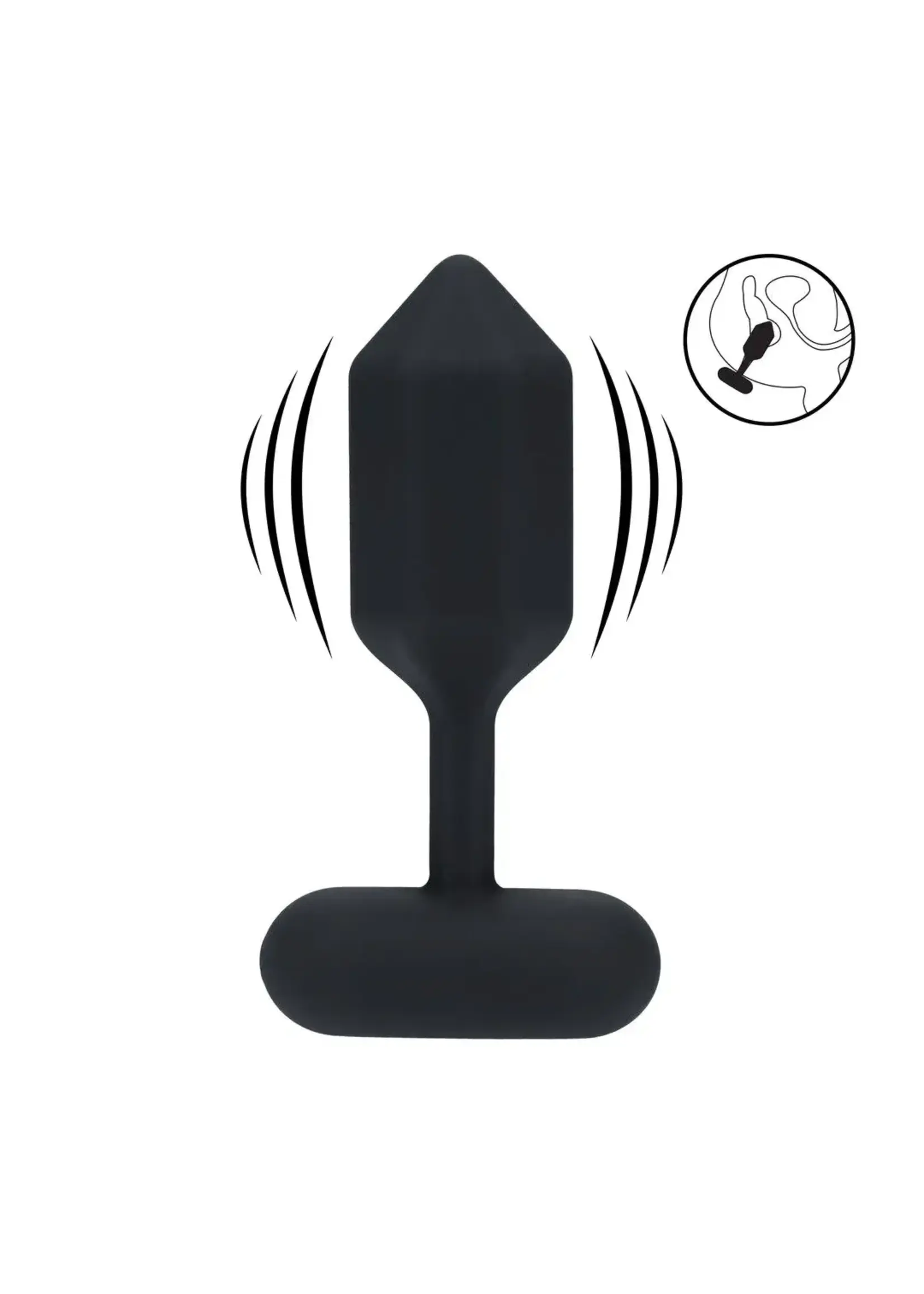 Levelz Hexagonal vibrating silicone anal plug - L - Black