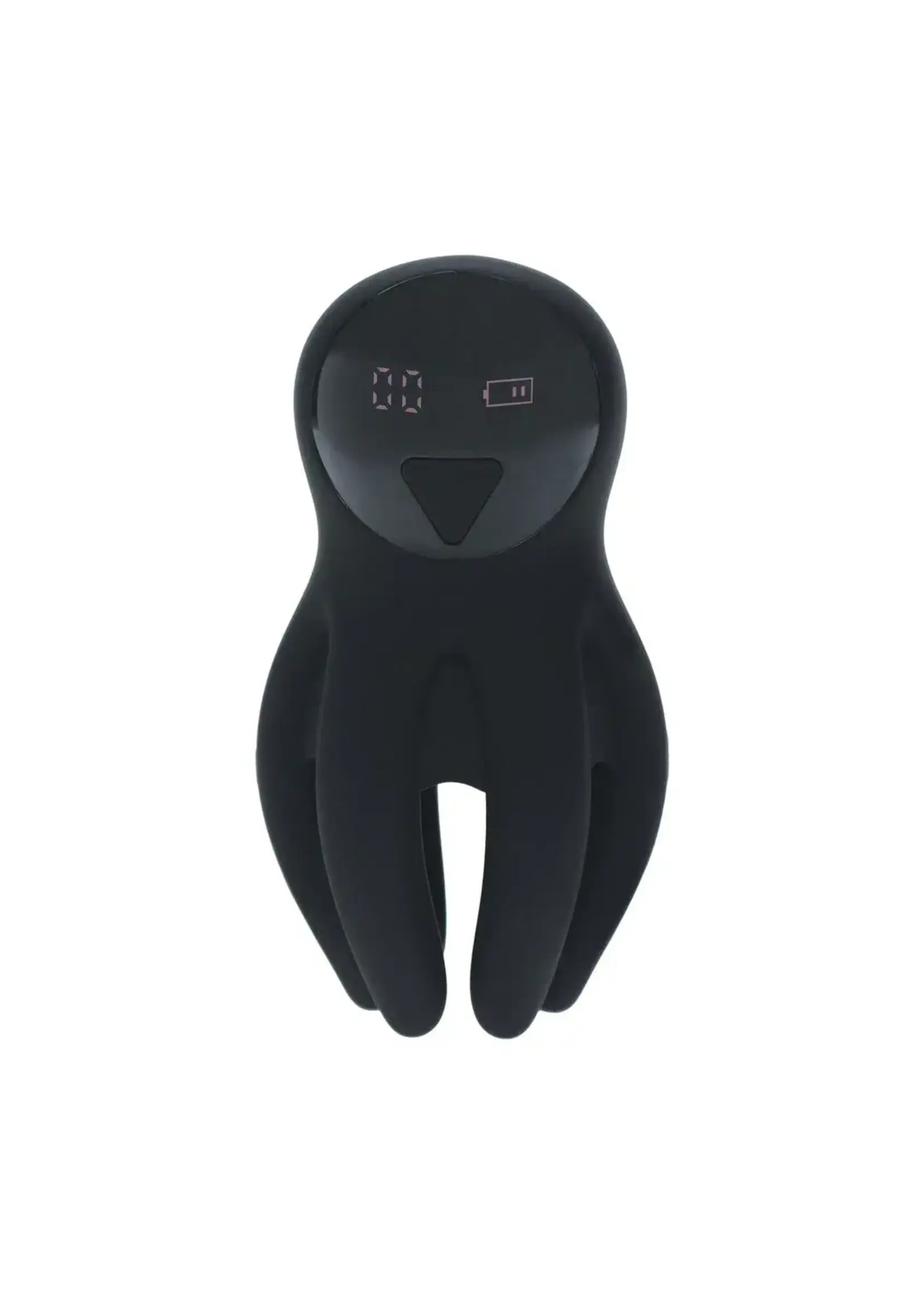 Levelz Digital vibrating silicone penis head stimulator with tentacles - Black