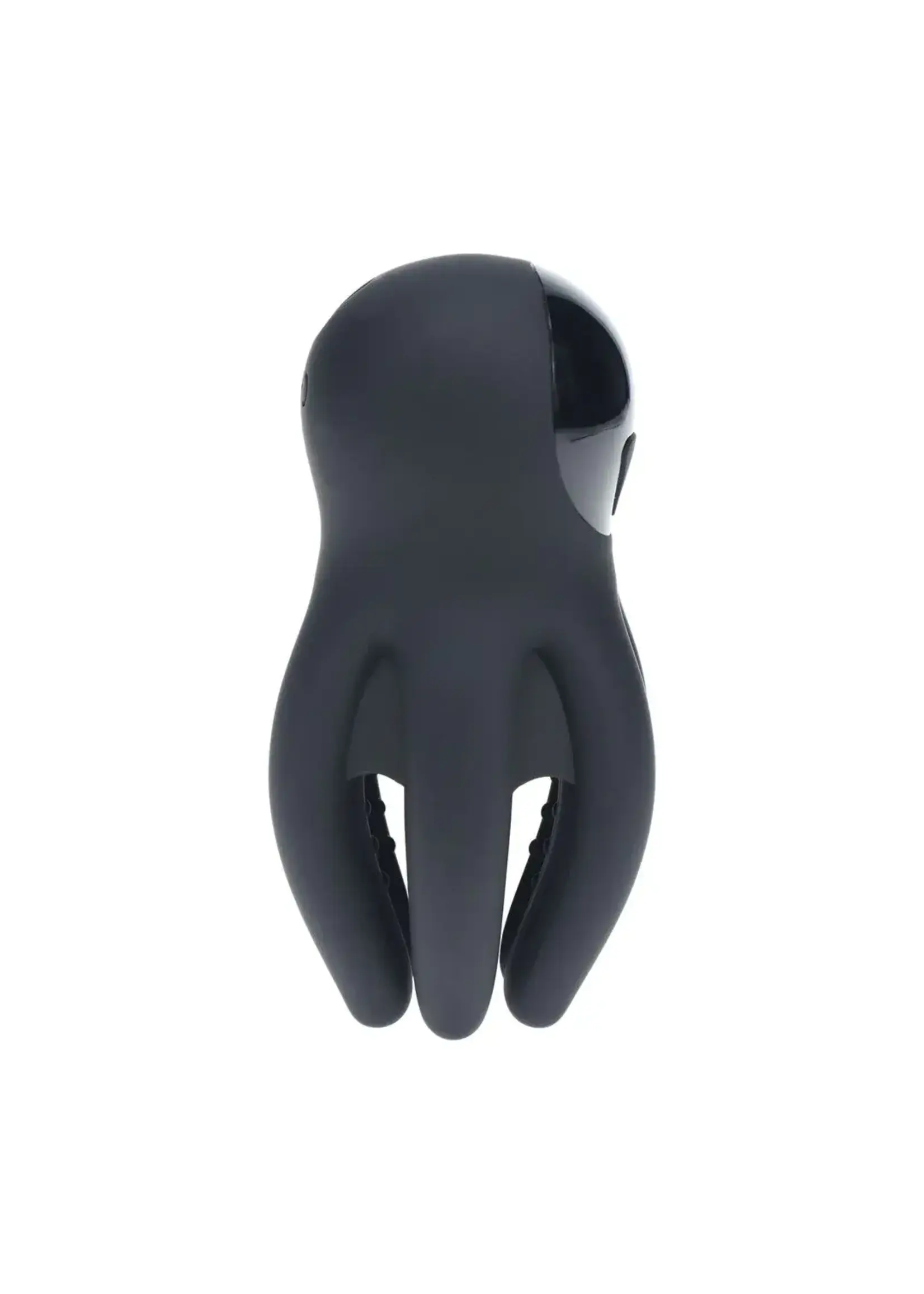 Levelz Digital vibrating silicone penis head stimulator with tentacles - Black