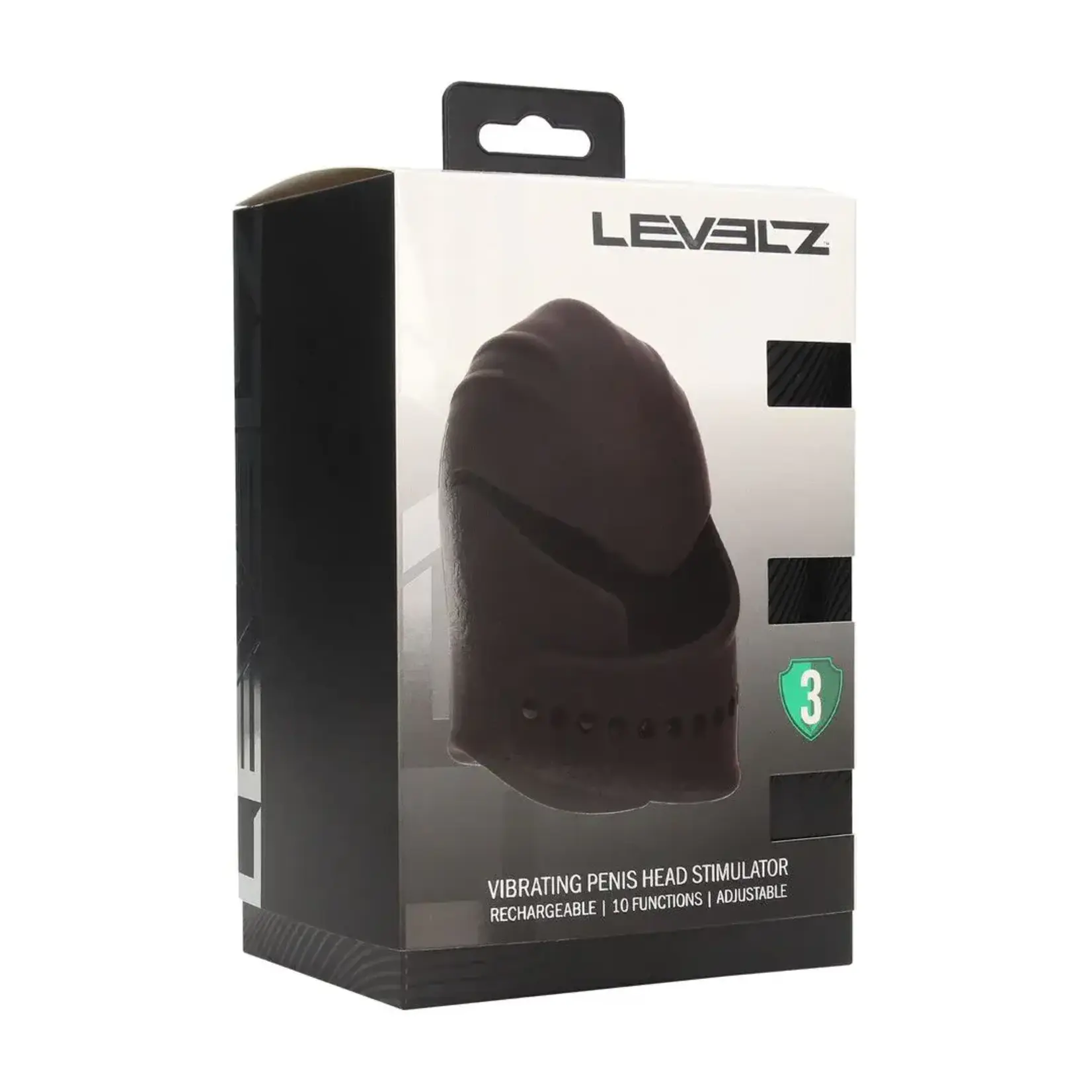 Levelz Adjustable vibrating silicone penis head stimulator - Black