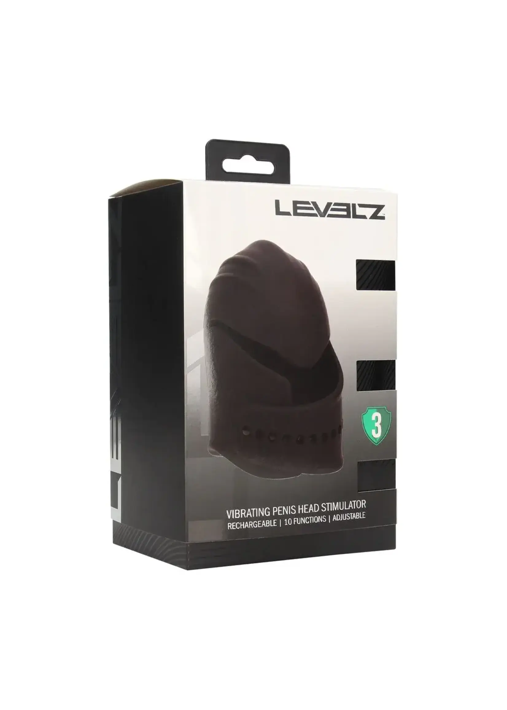 Levelz Adjustable vibrating silicone penis head stimulator - Black