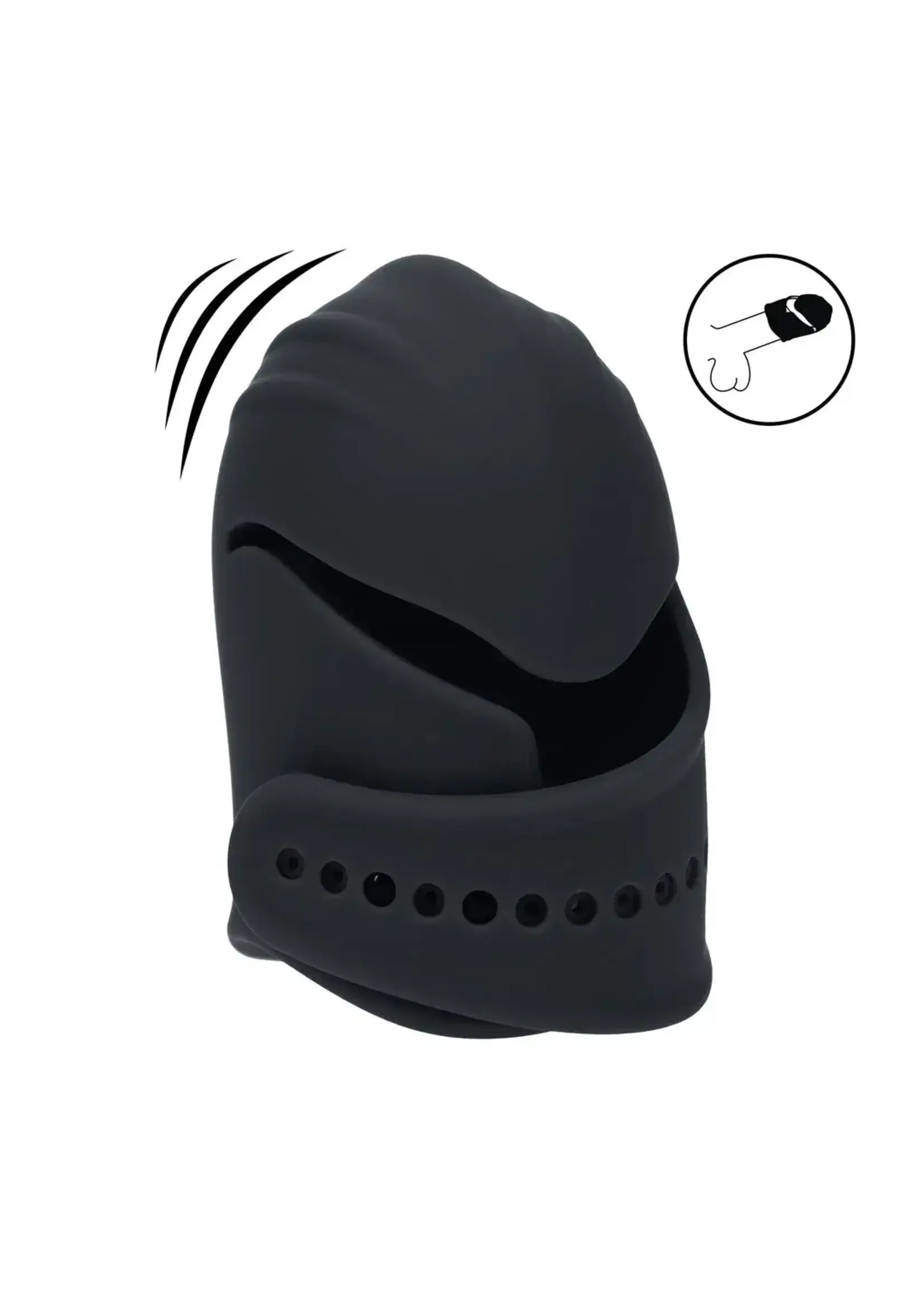 Levelz Adjustable vibrating silicone penis head stimulator - Black