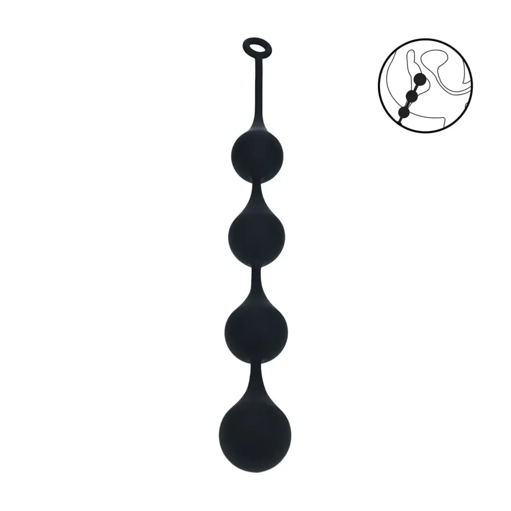 Levelz Silicone waterdrop anal balls - XXL - 60mm - Black