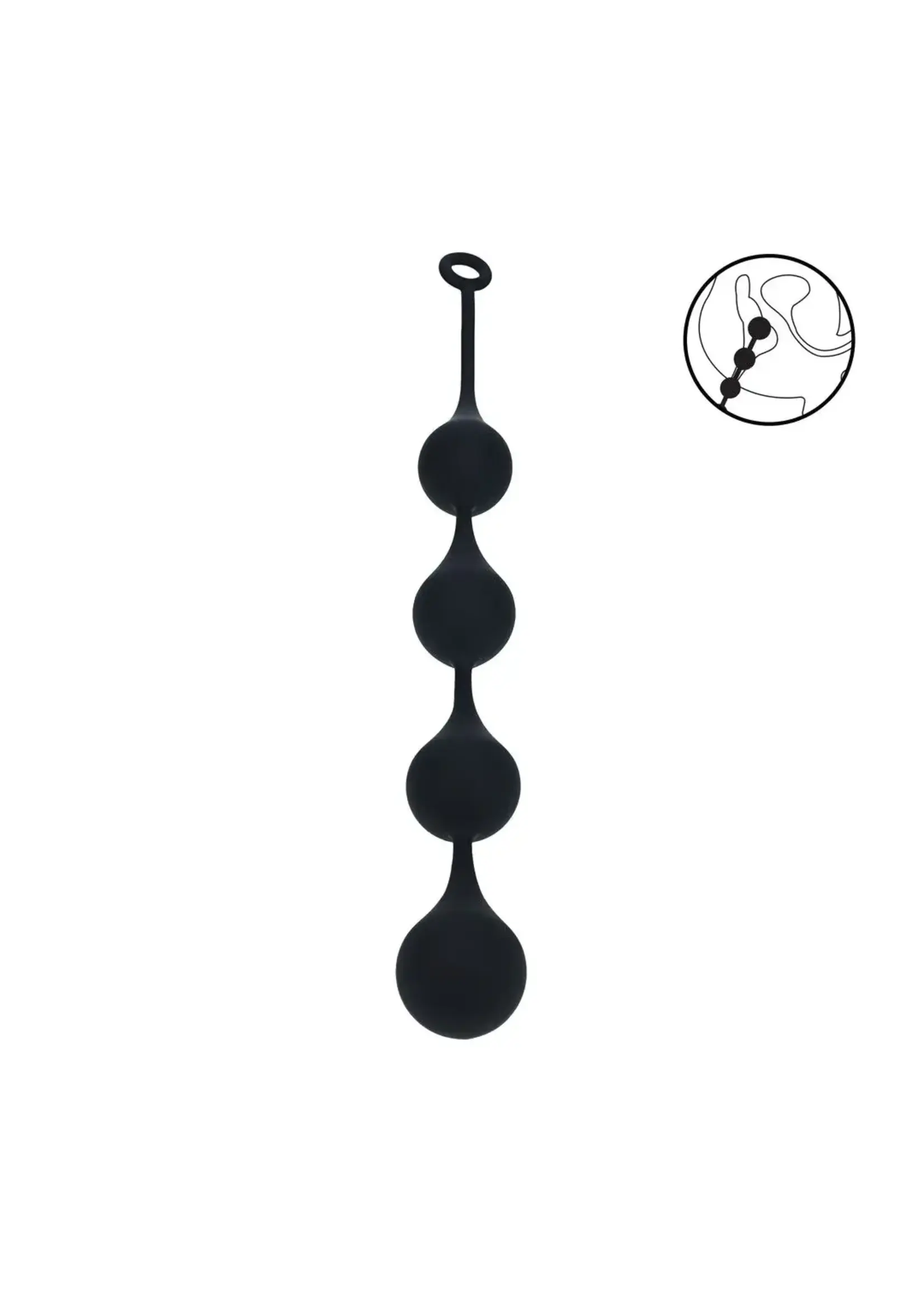 Levelz Silicone waterdrop anal balls - XXL - 60mm - Black