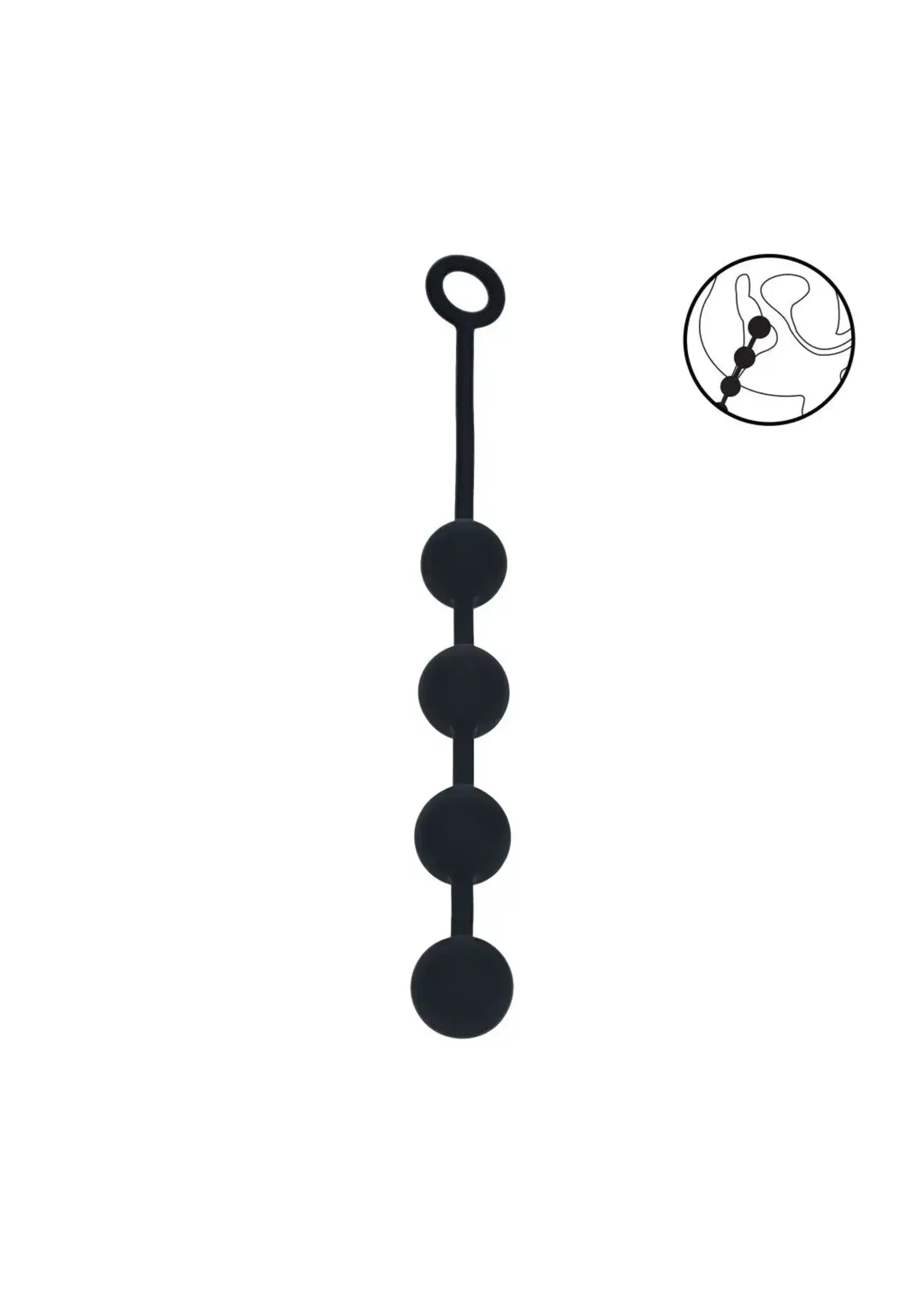 Levelz Silicone round anal balls - L - 40mm - Black