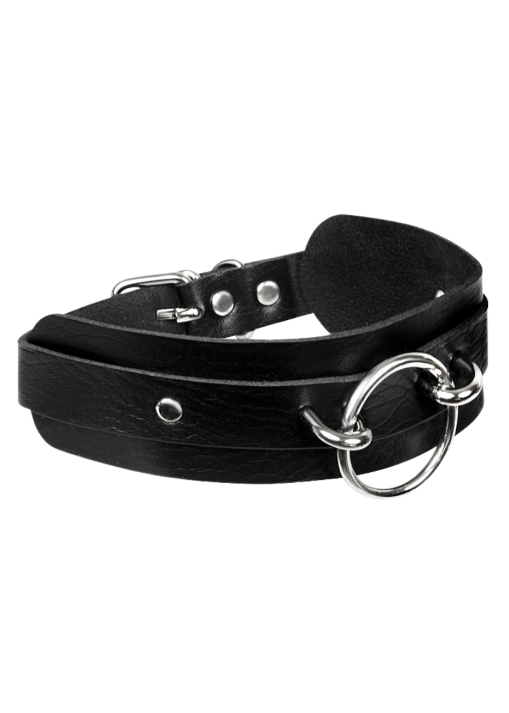 Kinky Diva O-ring front collar - black/silver