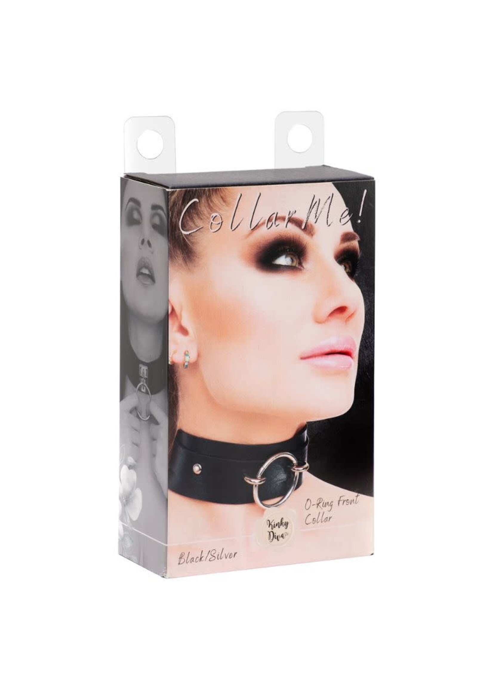Kinky Diva O-ring front collar - black/silver