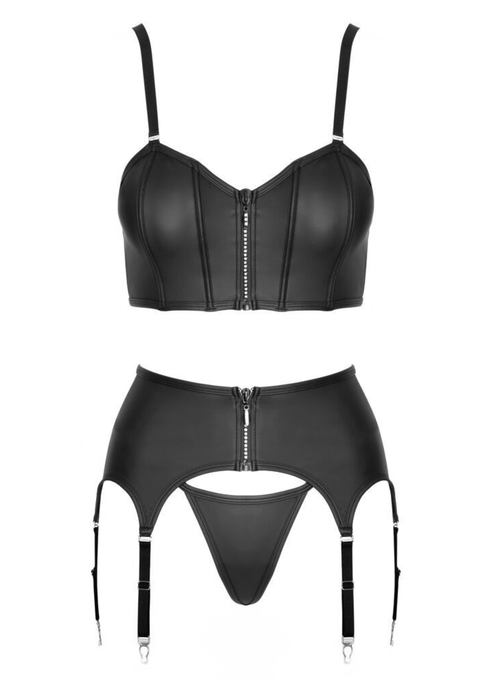 Cotteli Collection Matte set met opvallende ritssluiting