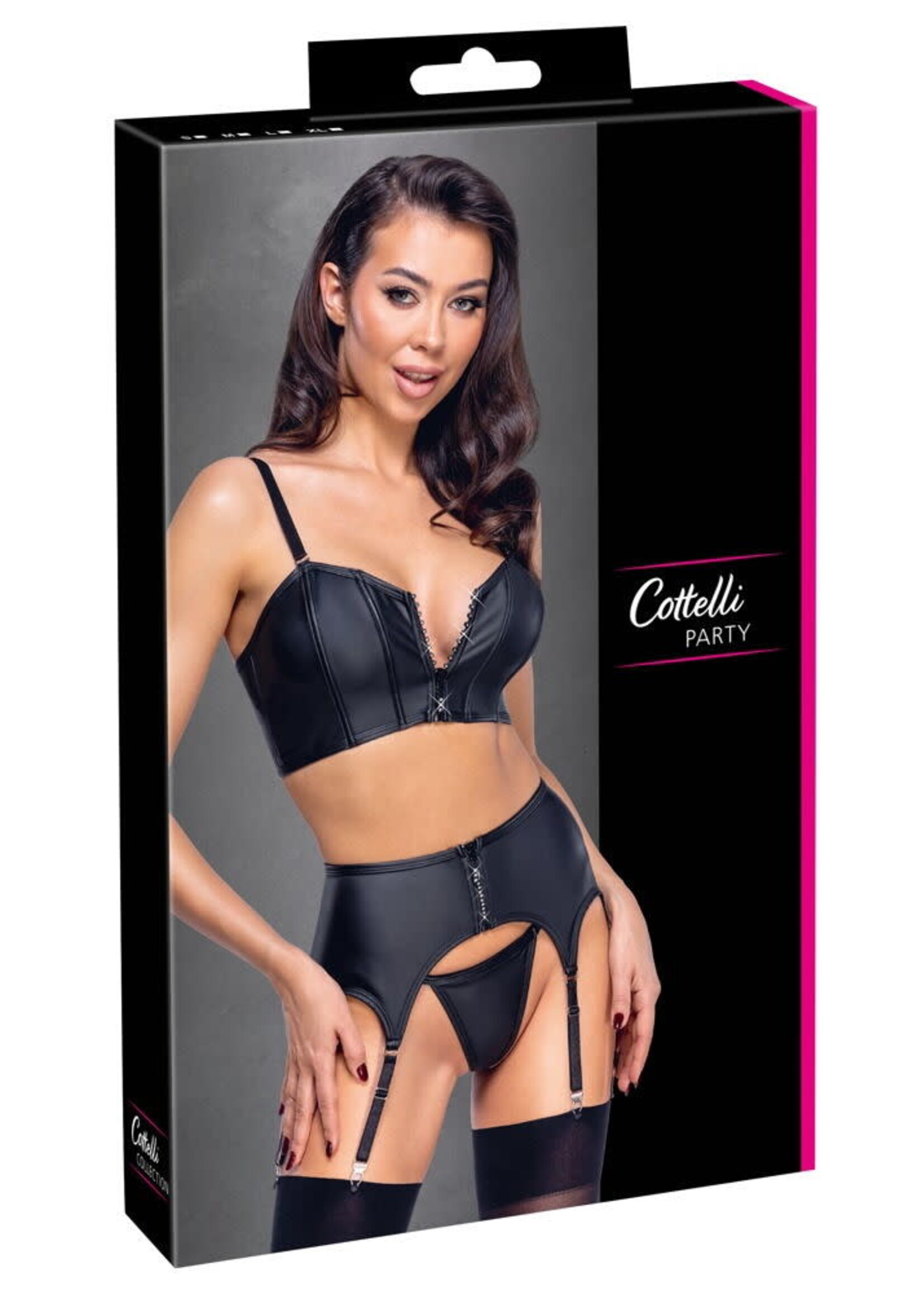 Cotteli Collection Matte set met opvallende ritssluiting