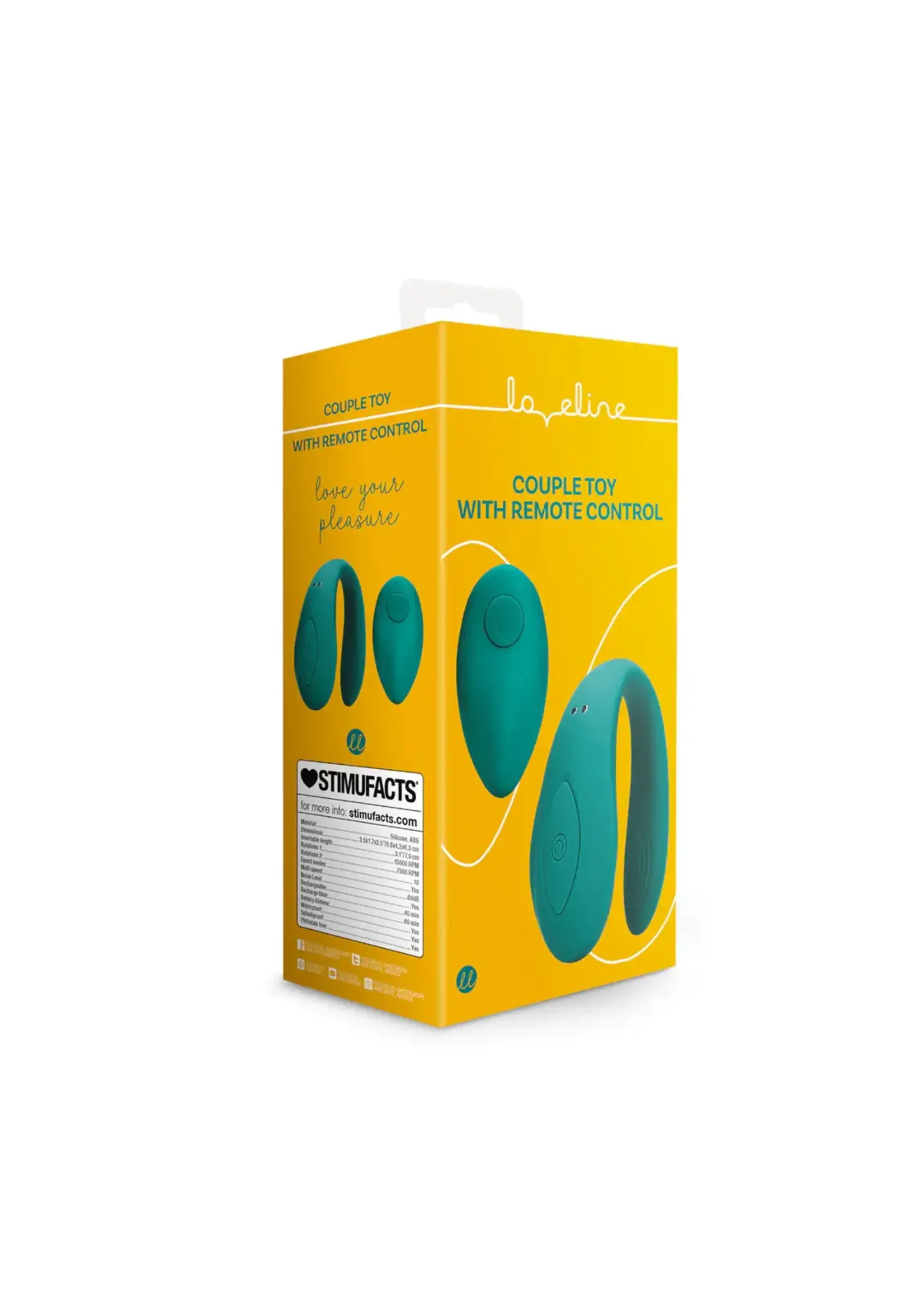 Loveline by Shots Couple toy with remote control - bimini blue