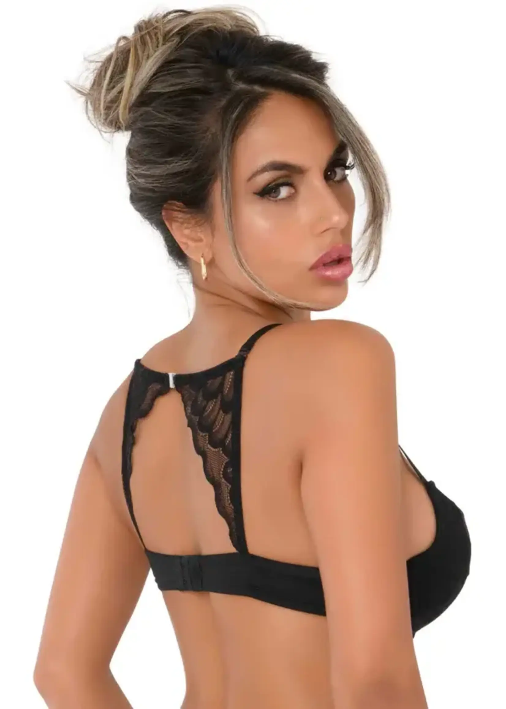 Push up bra with racerback - black