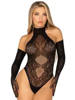 Leg Avenue 2-piece set teddy and gloves - OneSize