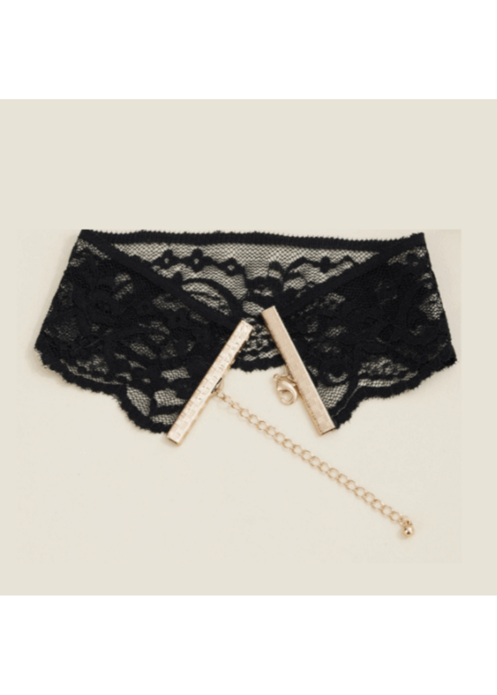 Kinky Diva Posh set: bra, open thong + necklace