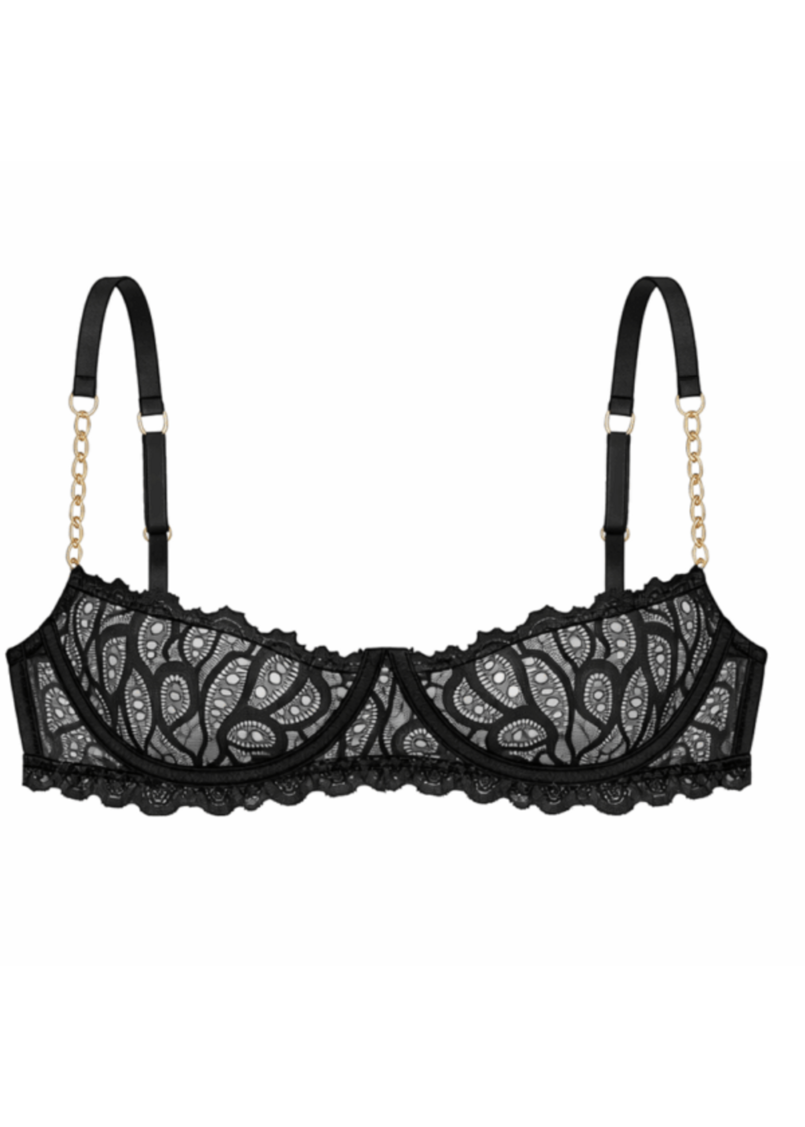 Kinky Diva Posh set: bra, open thong + necklace