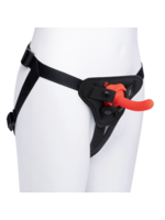 B-vibe Beginners strap-on harness set with 5 inch silicone dildo peg