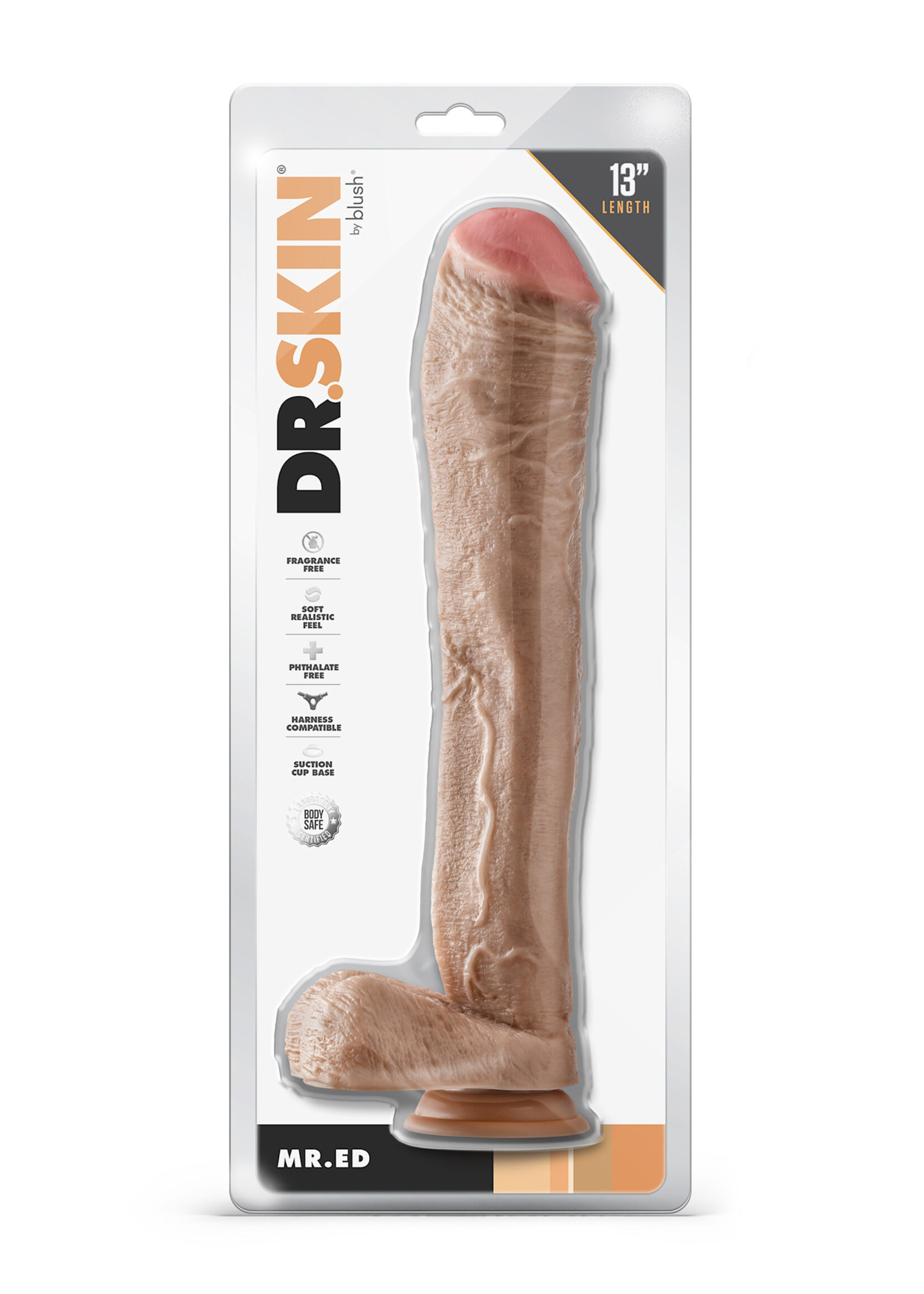 Blush Mr. Ed dildo With Balls beige - 33 cm